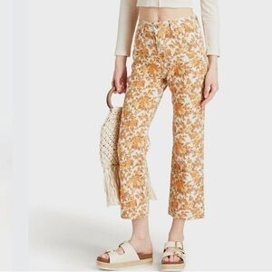 Jonathan Simkhai TJ High Rise 70's Floral Print Jeans